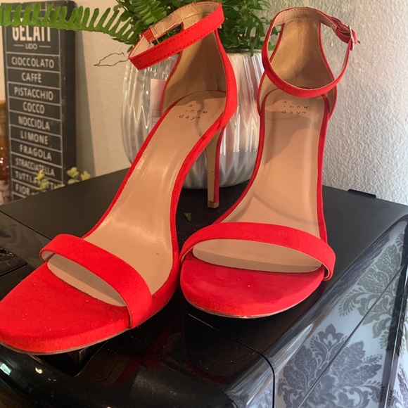 a new day Shoes - Red Open Toe Heels
